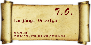 Tarjányi Orsolya névjegykártya